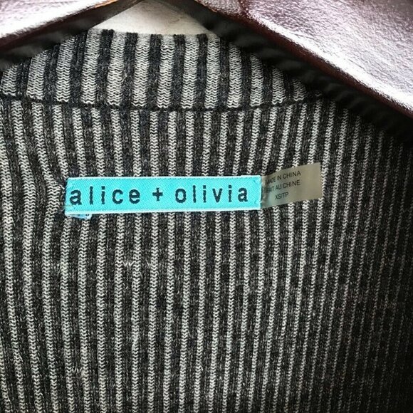 Alice+Olivia Duster Sweater Vest Gray Marled XS - Picture 6 of 8